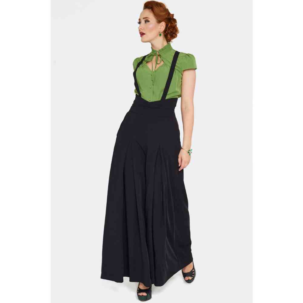 Voodoo Vixen - Removable Suspender Weite Hose - Schwarz